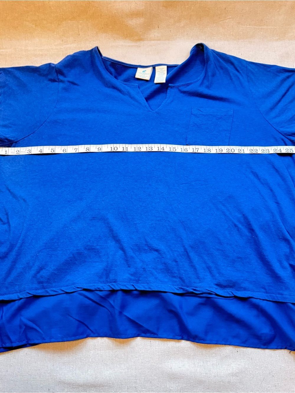 Caribbean Joe Women’s Short Sleeve Cotton Linen Blend Tee Size 2XL Royal Blue - Picture 6 of 9